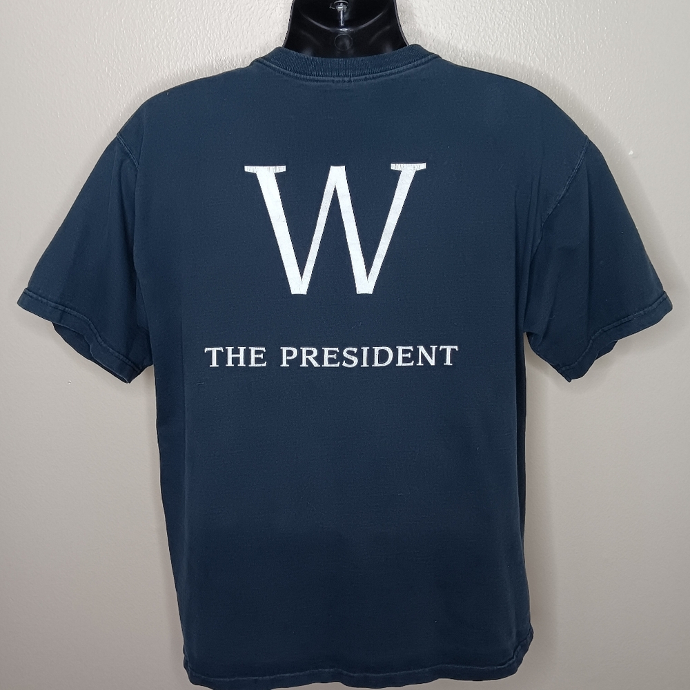 Vintage Y2K George W Bush The President Adult XL T-shirt Black Tee FOTL 2004